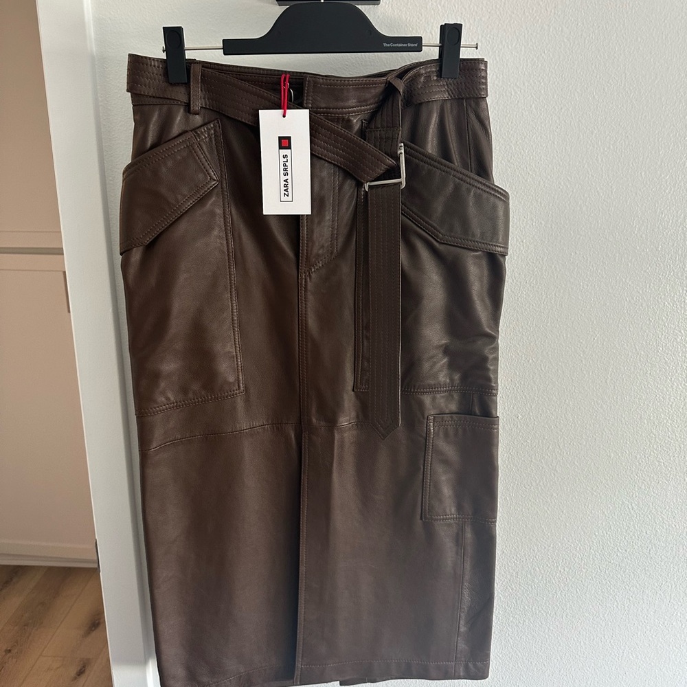 ZARA LEATHER SKIRT